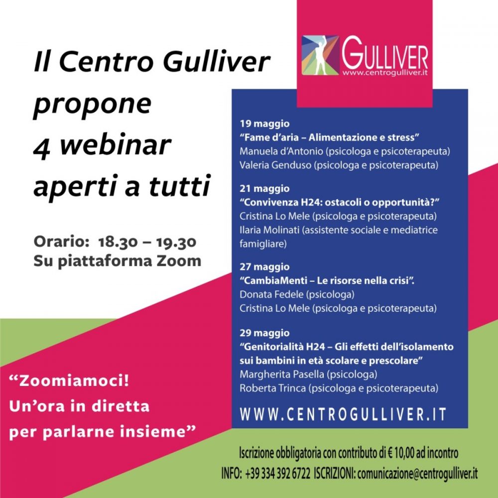 Varese/Centro Gulliver: Arriva “Zoomiamoci! Un’ora in diretta per parlarne insieme”